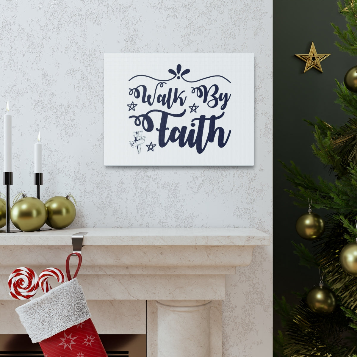 Scripture Walls Walk By Faith 2 Corinthians 5:7 Christian Wall Art Bible Verse Print Ready to Hang Unframed-Express Your Love Gifts