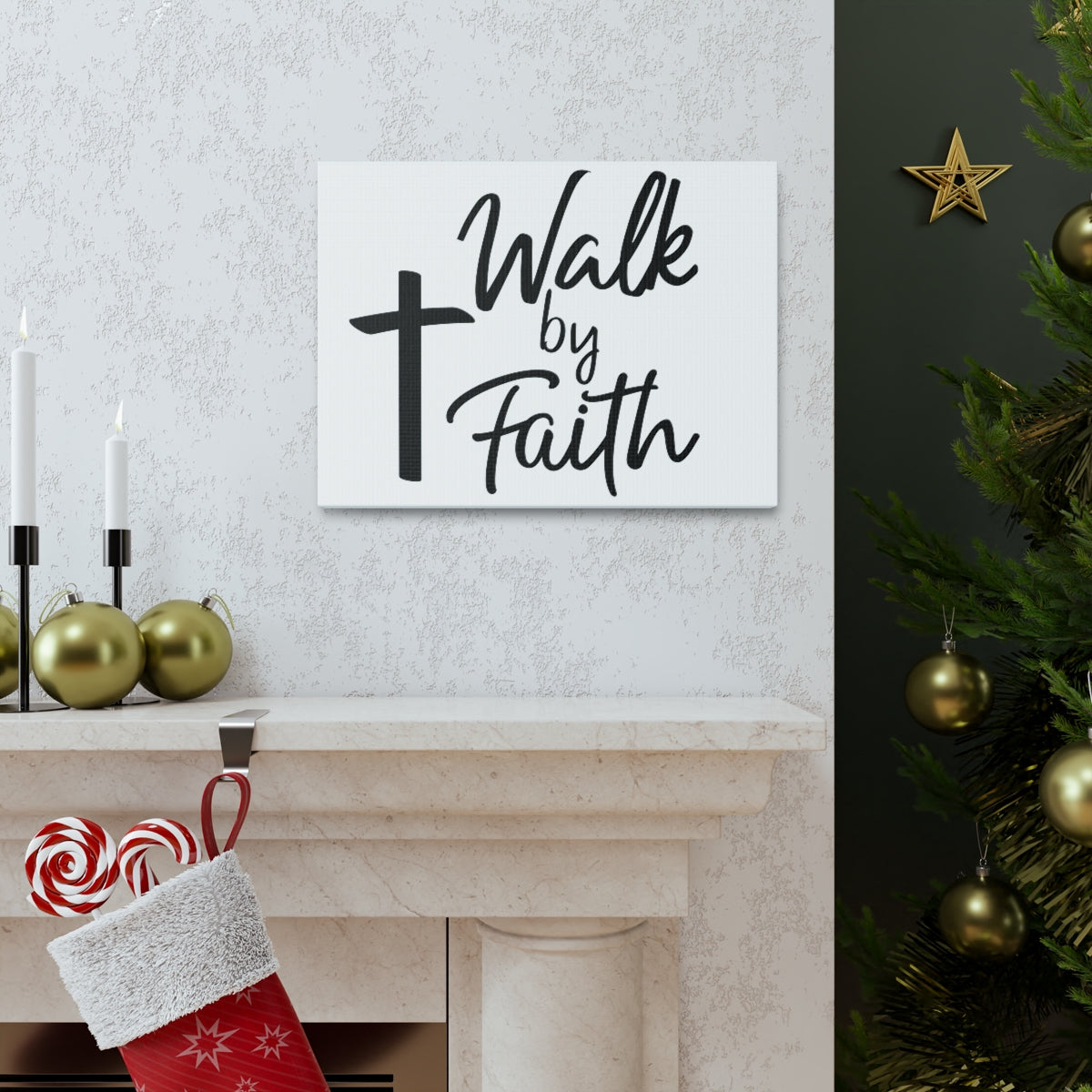 Scripture Walls Walk By Faith 2 Corinthians 5:7 Plain Christian Wall Art Print Ready to Hang Unframed-Express Your Love Gifts