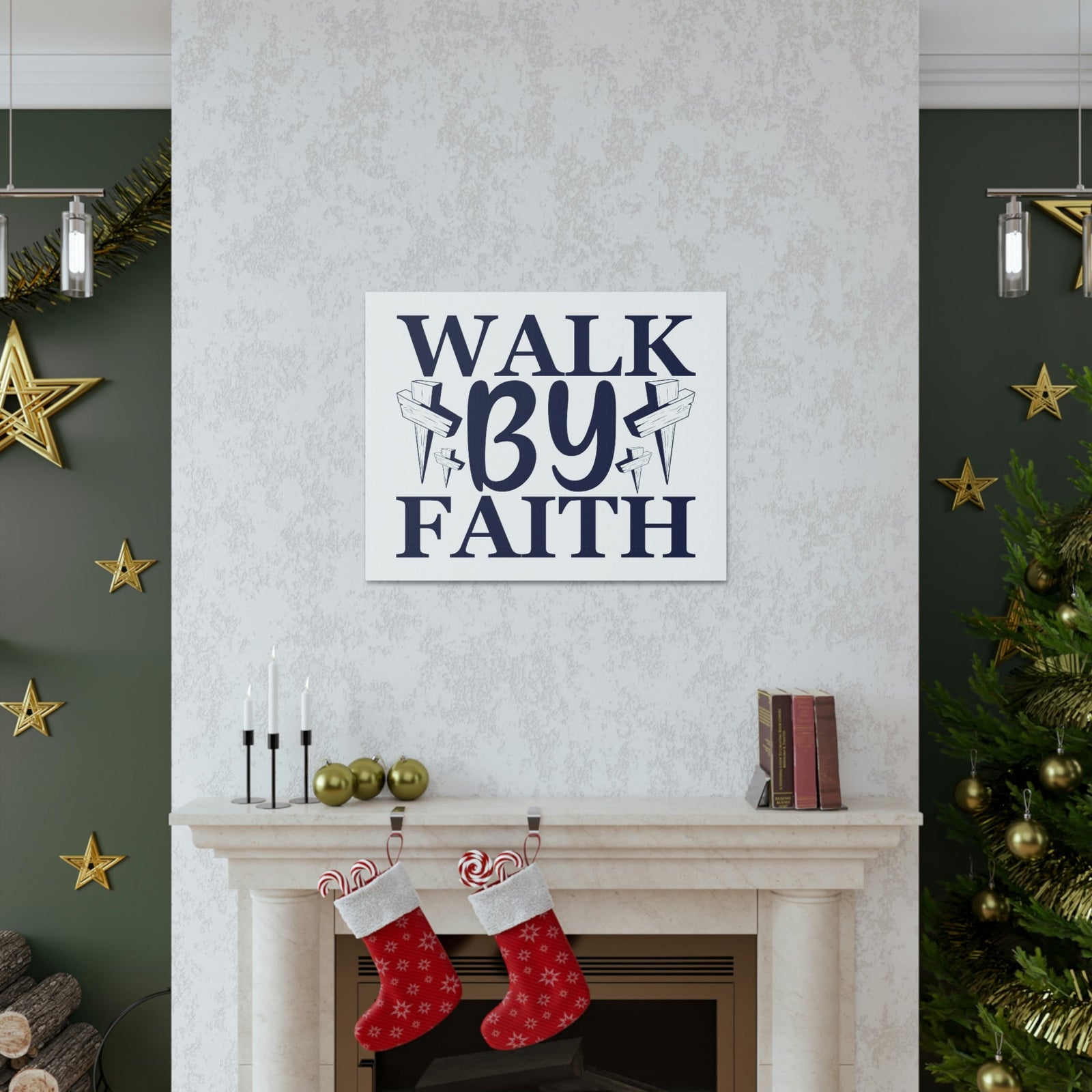 Scripture Walls Walk By Faith 2 Corinthians 5:7 Christian Wall Art Print Ready to Hang Unframed-Express Your Love Gifts