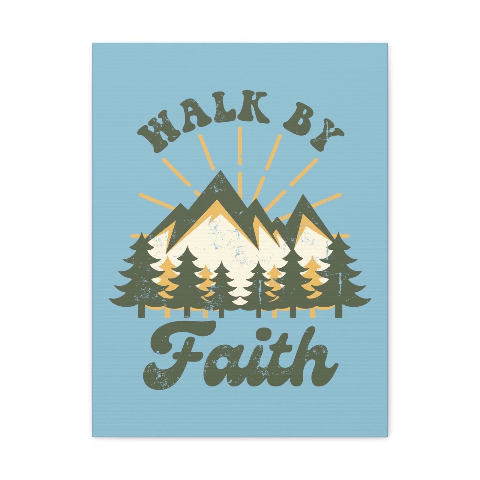 Scripture Walls Walk By Faith 2 Corinthians 5:7 Mountain Rays Christian Wall Art Bible Verse Print Ready to Hang Unframed-Express Your Love Gifts