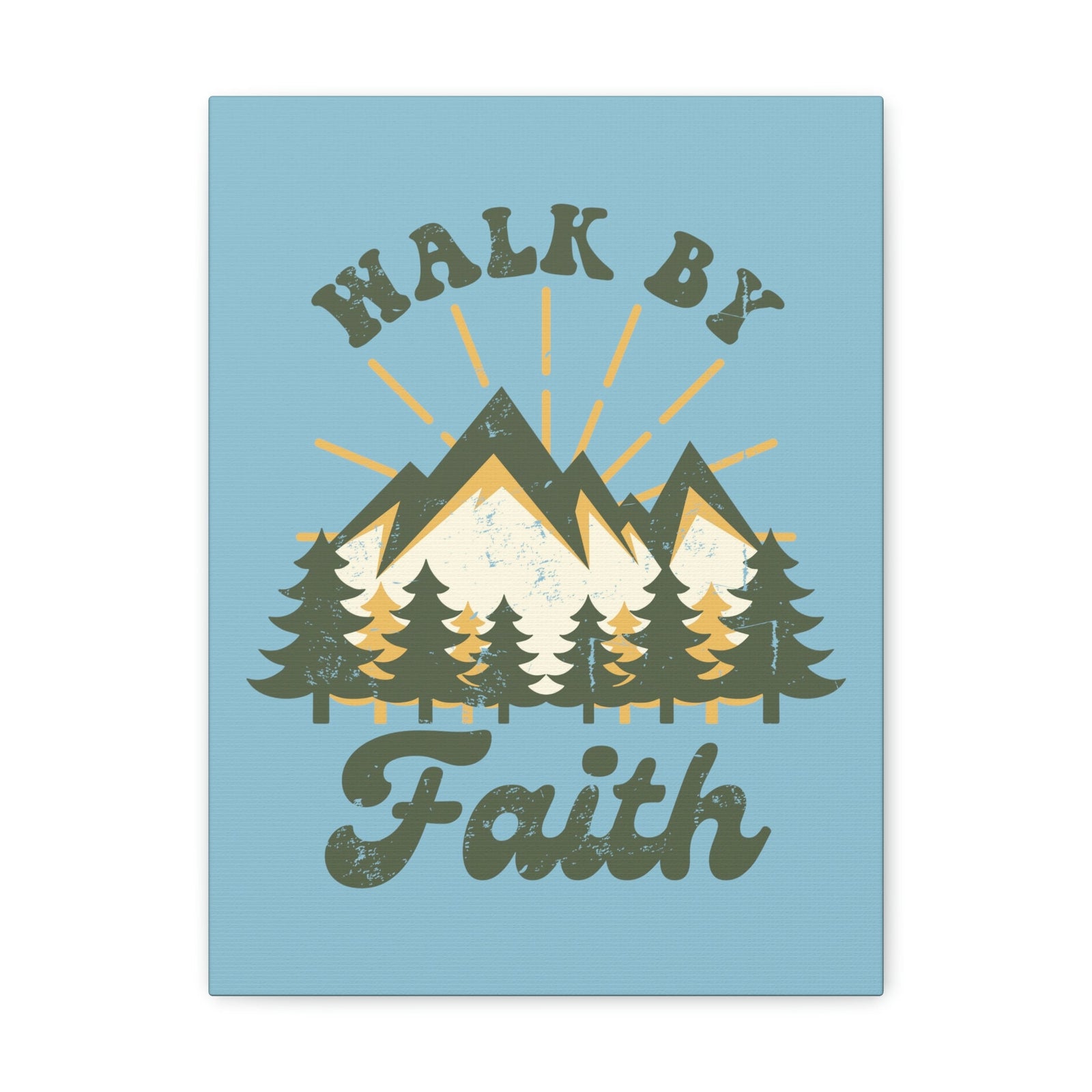Scripture Walls Walk By Faith 2 Corinthians 5:7 Mountain Rays Christian Wall Art Bible Verse Print Ready to Hang Unframed-Express Your Love Gifts