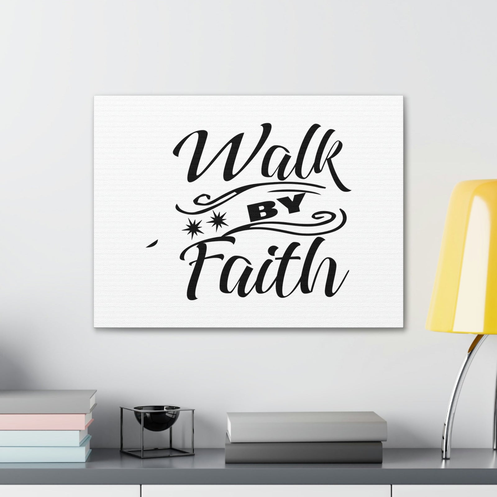 Scripture Walls Walk By Faith 2 Corinthians 5:7 Two Star Christian Wall Art Bible Verse Print Ready to Hang Unframed-Express Your Love Gifts
