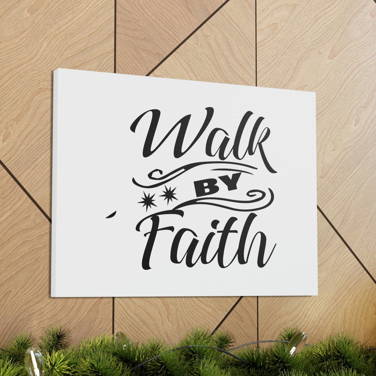 Scripture Walls Walk By Faith 2 Corinthians 5:7 Two Star Christian Wall Art Bible Verse Print Ready to Hang Unframed-Express Your Love Gifts