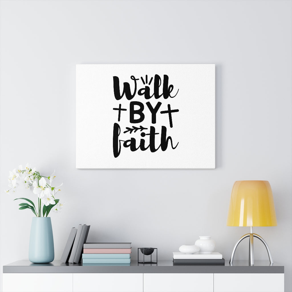 Scripture Walls Walk By Faith Cross Bible Verse Canvas Christian Wall Art Ready to Hang Unframed-Express Your Love Gifts
