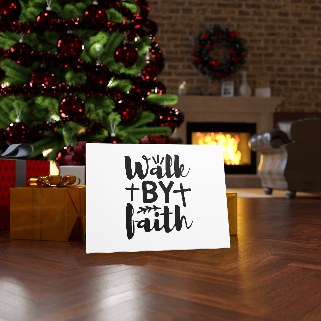 Scripture Walls Walk By Faith Cross Bible Verse Canvas Christian Wall Art Ready to Hang Unframed-Express Your Love Gifts