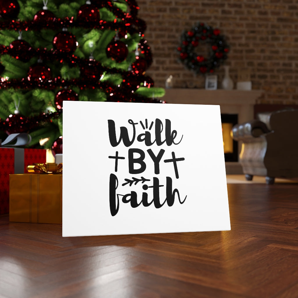 Scripture Walls Walk By Faith Cross Bible Verse Canvas Christian Wall Art Ready to Hang Unframed-Express Your Love Gifts