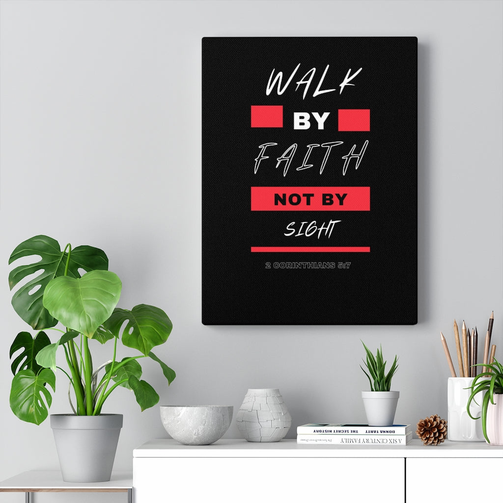 Scripture Walls Walk By Faith Not By Sight 2 Corinthians 5:7 Bible Verse Canvas Christian Wall Art Ready to Hang Unframed-Express Your Love Gifts