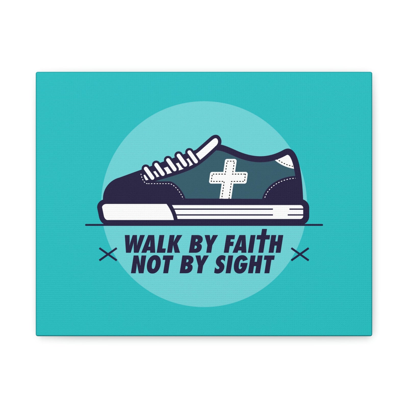 Scripture Walls Walk By Faith Not By Sight 2 Corinthians 5:7 Blue Shoes Christian Wall Art Bible Verse Print Ready to Hang Unframed-Express Your Love Gifts