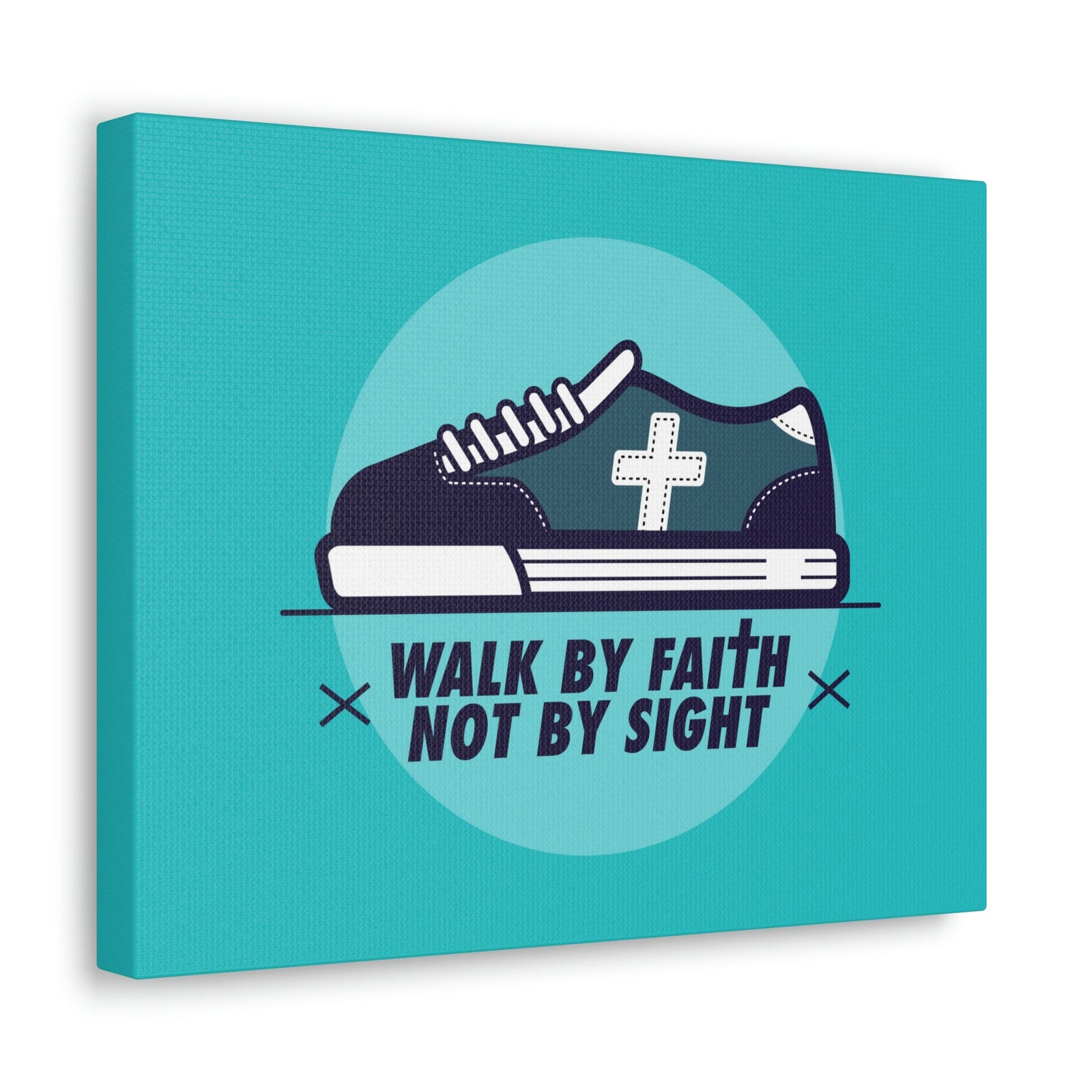 Scripture Walls Walk By Faith Not By Sight 2 Corinthians 5:7 Blue Shoes Christian Wall Art Bible Verse Print Ready to Hang Unframed-Express Your Love Gifts