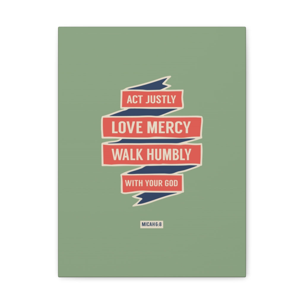 Scripture Walls Walk Humbly With Your God Micah 6:8 Bible Verse Canvas Christian Wall Art Ready to Hang Unframed-Express Your Love Gifts