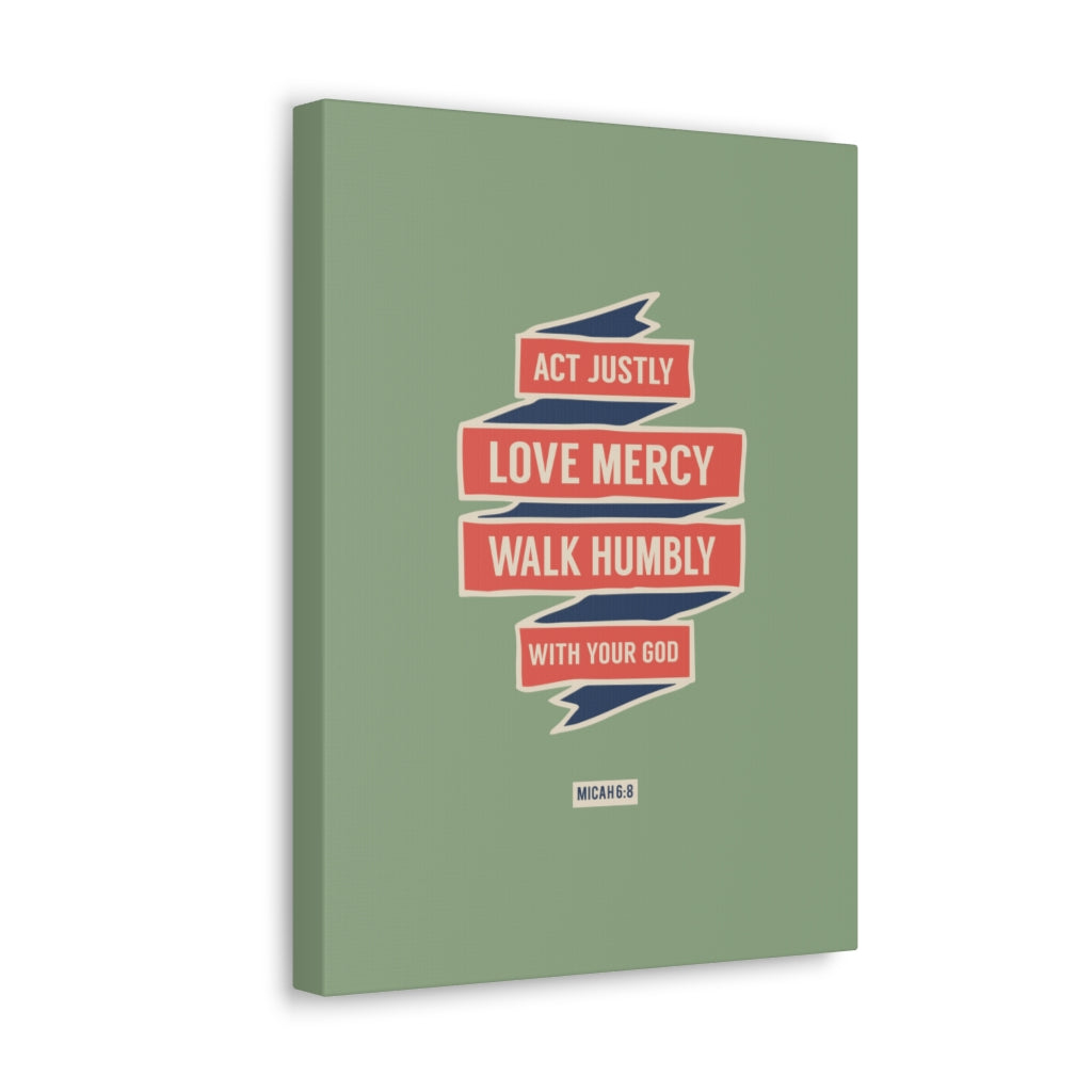 Scripture Walls Walk Humbly With Your God Micah 6:8 Bible Verse Canvas Christian Wall Art Ready to Hang Unframed-Express Your Love Gifts
