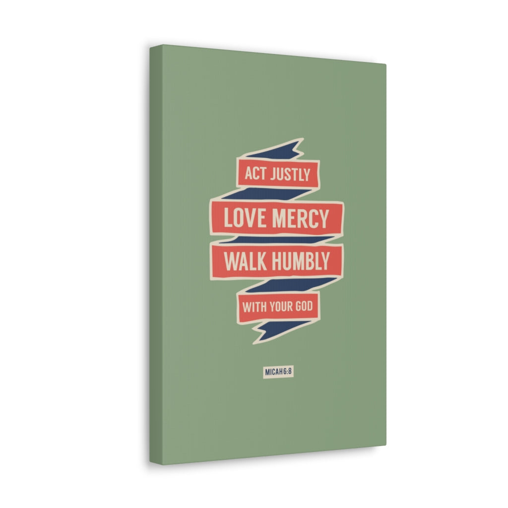 Scripture Walls Walk Humbly With Your God Micah 6:8 Bible Verse Canvas Christian Wall Art Ready to Hang Unframed-Express Your Love Gifts