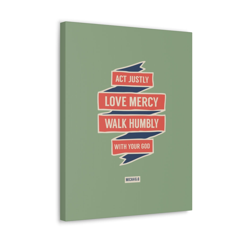 Scripture Walls Walk Humbly With Your God Micah 6:8 Bible Verse Canvas Christian Wall Art Ready to Hang Unframed-Express Your Love Gifts