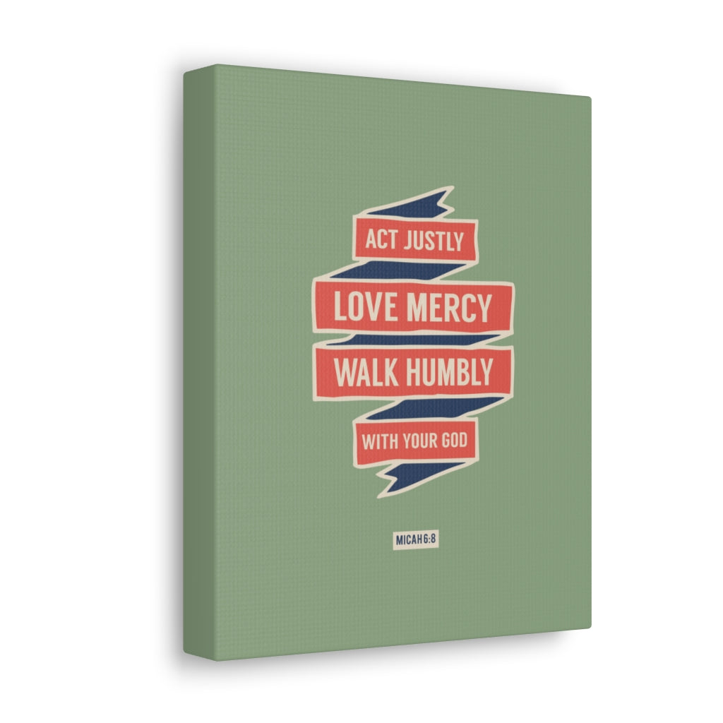 Scripture Walls Walk Humbly With Your God Micah 6:8 Bible Verse Canvas Christian Wall Art Ready to Hang Unframed-Express Your Love Gifts
