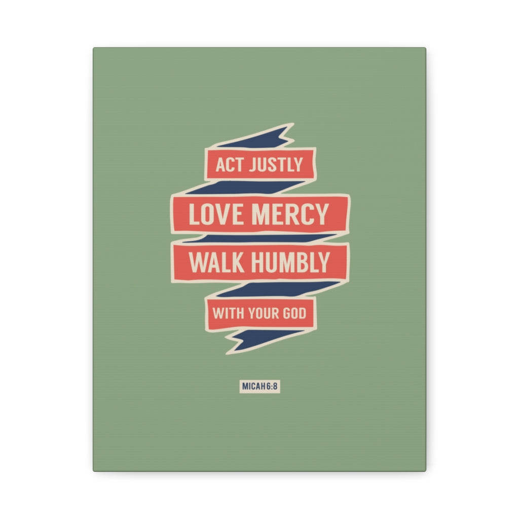 Scripture Walls Walk Humbly With Your God Micah 6:8 Bible Verse Canvas Christian Wall Art Ready to Hang Unframed-Express Your Love Gifts