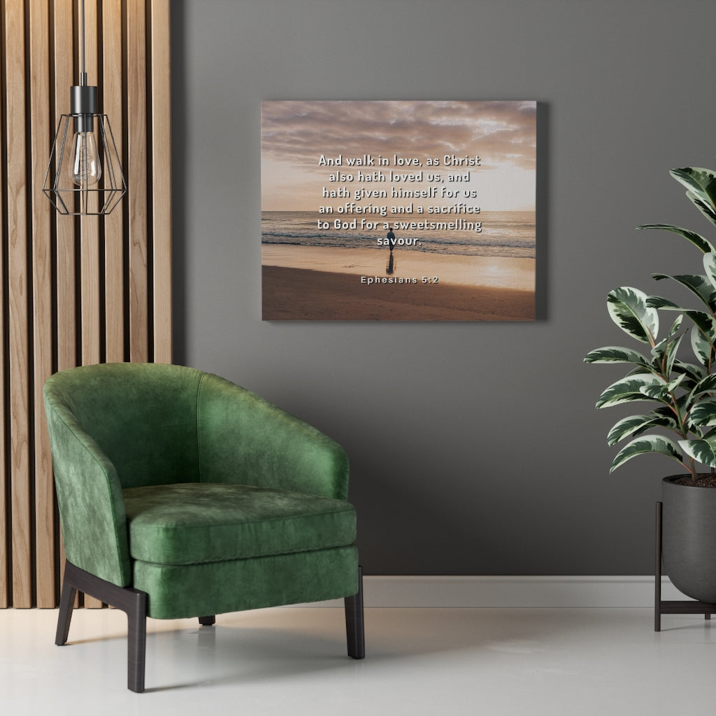 Scripture Walls Walk In Love Ephesians 5:2 Bible Verse Canvas Christian Wall Art Ready to Hang Unframed-Express Your Love Gifts