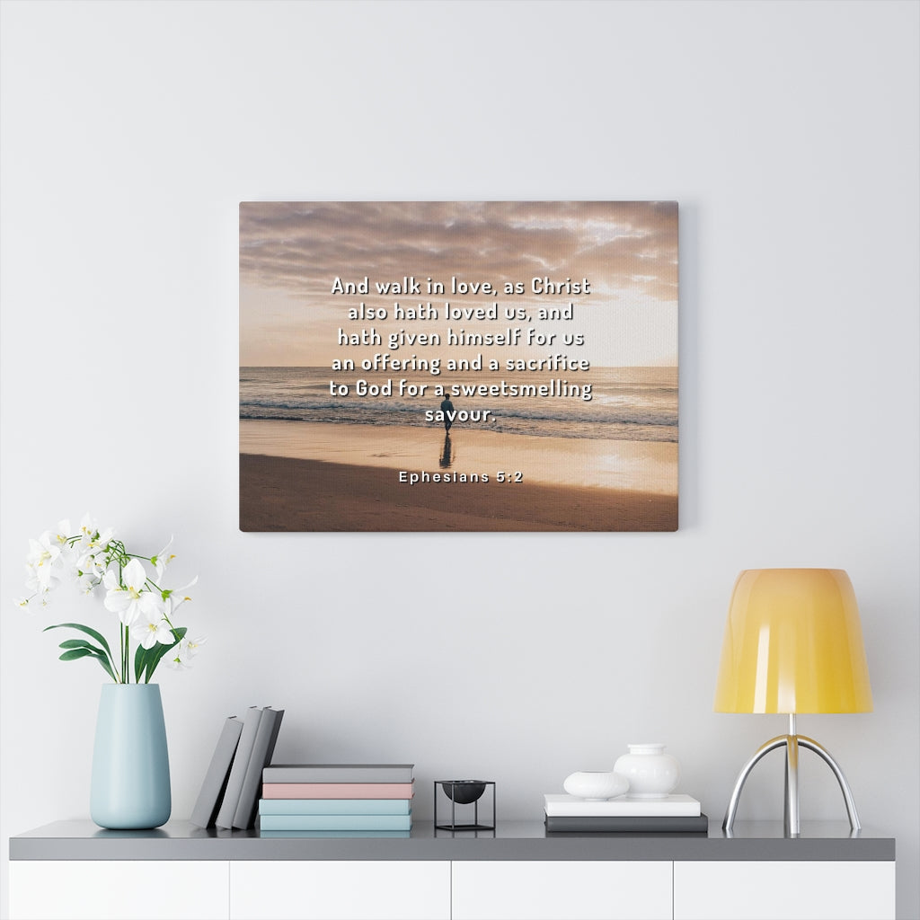 Scripture Walls Walk In Love Ephesians 5:2 Bible Verse Canvas Christian Wall Art Ready to Hang Unframed-Express Your Love Gifts