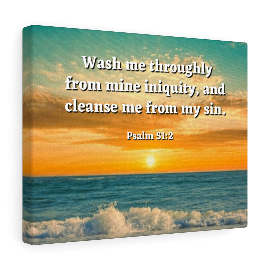 Scripture Walls Washed Away Psalm 51:2 Bible Verse Canvas Christian Wall Art Ready to Hang Unframed-Express Your Love Gifts