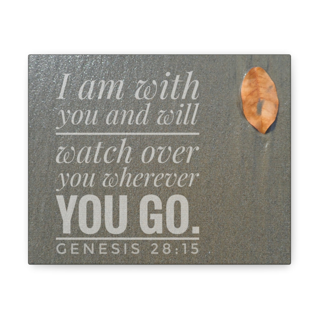 Scripture Walls Watch Over You Genesis 28:15 Bible Verse Canvas Christian Wall Art Ready to Hang Unframed-Express Your Love Gifts