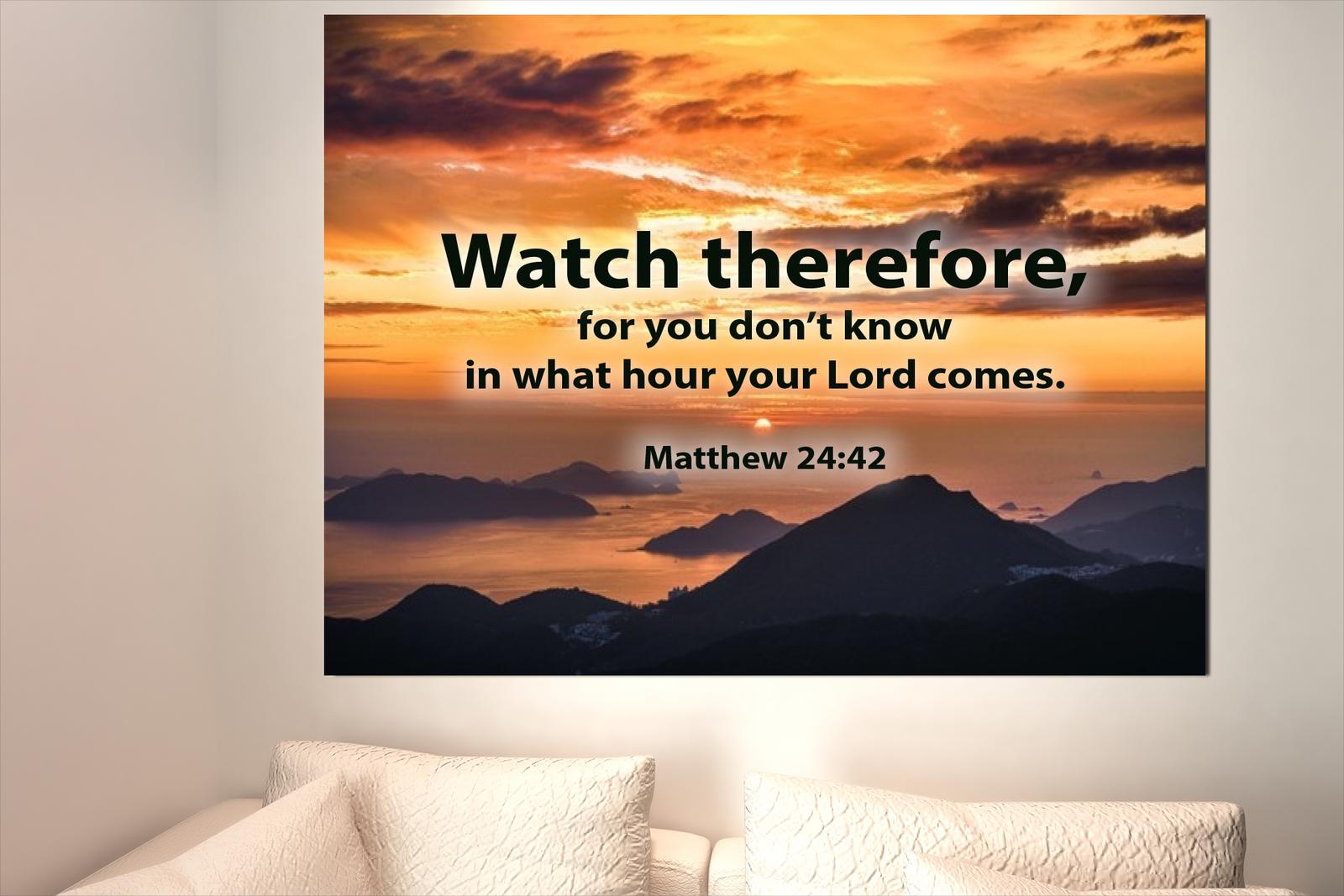 Scripture Walls Watch Therefore Matthew 24:42 Christian Home Decor Bible Art Unframed-Express Your Love Gifts