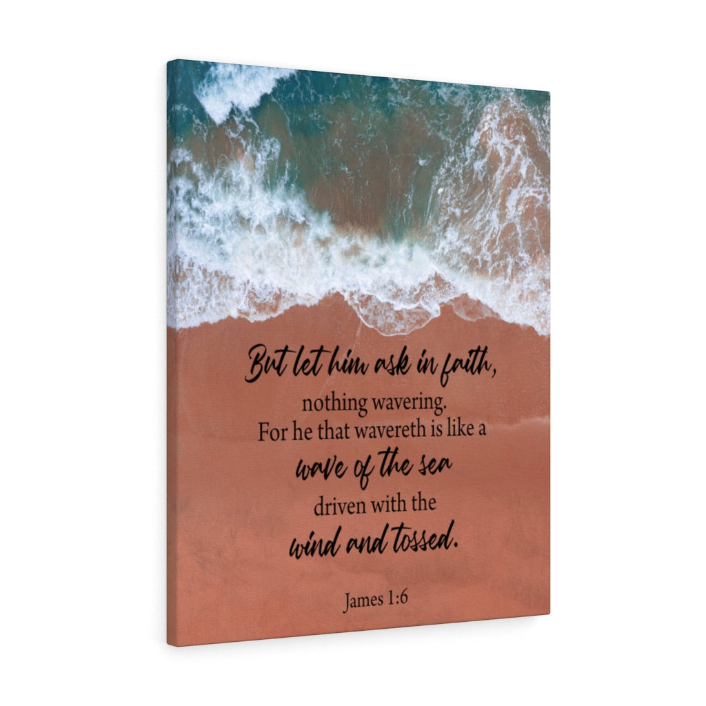 Scripture Walls Wave of the Sea James 1:6 Bible Verse Canvas Christian Wall Art Ready to Hang Unframed-Express Your Love Gifts