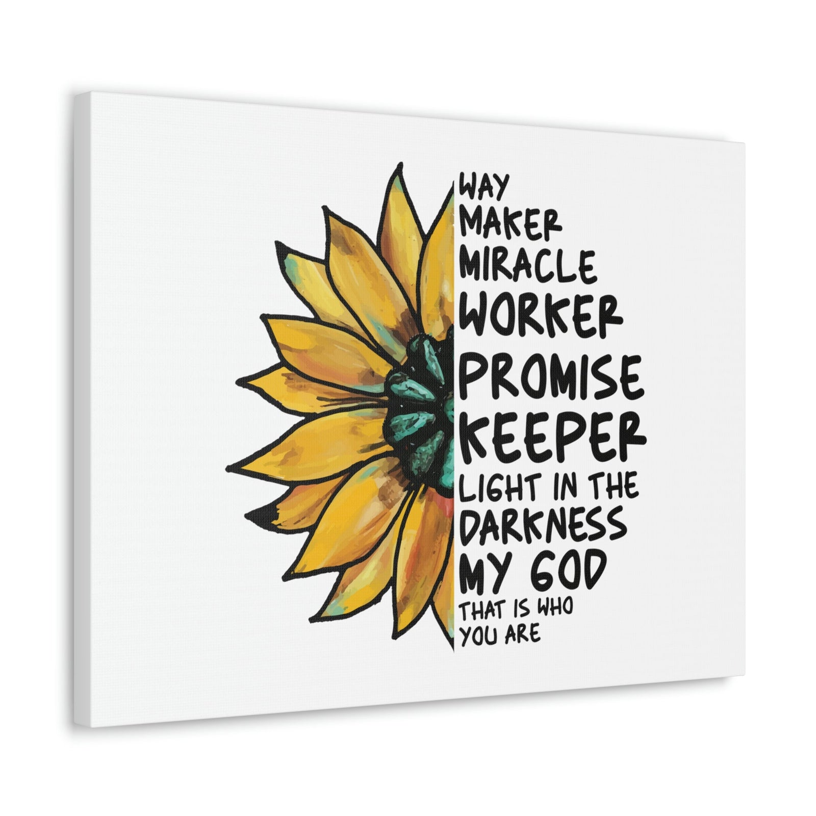 Scripture Walls Way Maker, Miracle Worker 1 John 1:5 Yellow Flower Christian Wall Art Bible Verse Print Ready to Hang Unframed-Express Your Love Gifts
