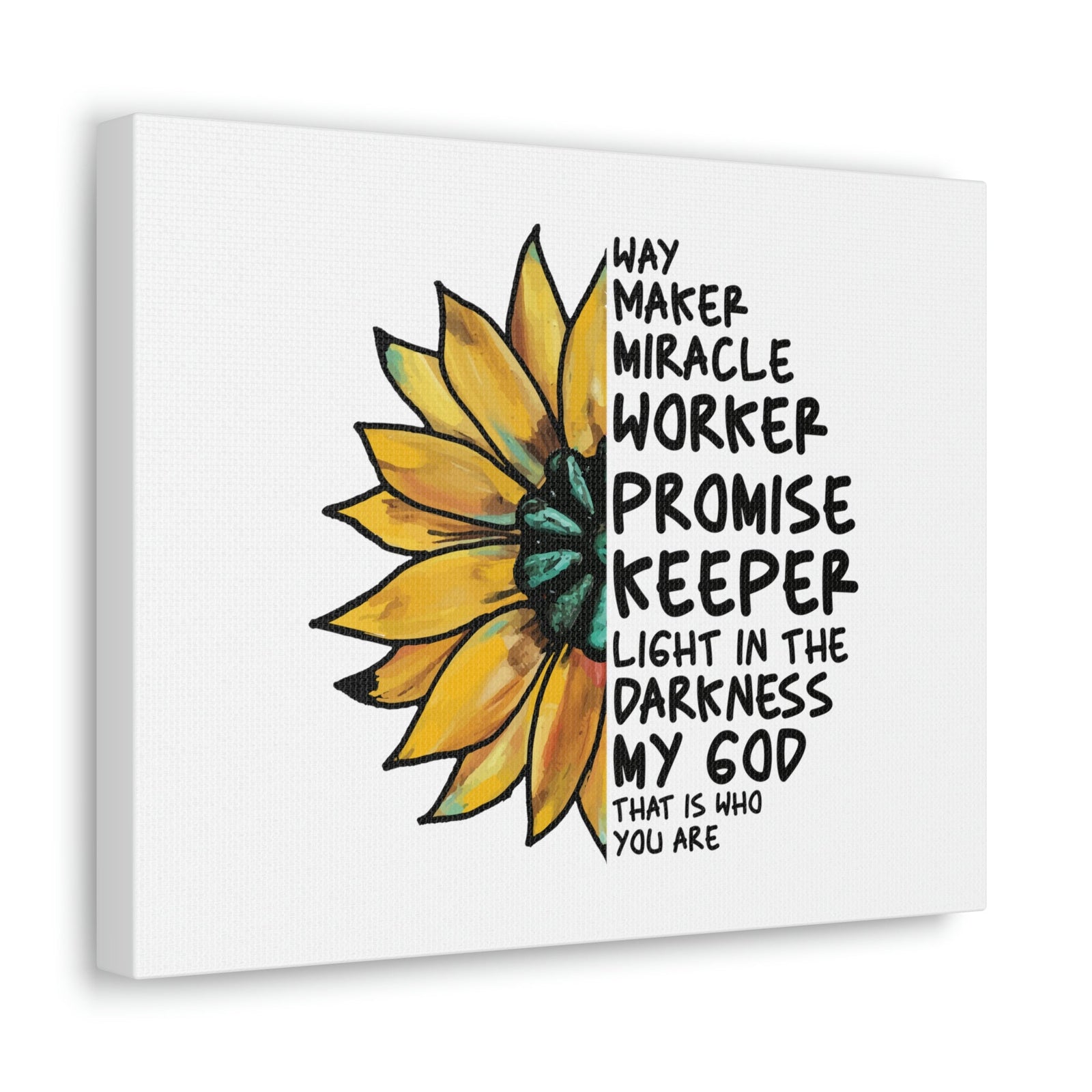 Scripture Walls Way Maker, Miracle Worker 1 John 1:5 Yellow Flower Christian Wall Art Bible Verse Print Ready to Hang Unframed-Express Your Love Gifts