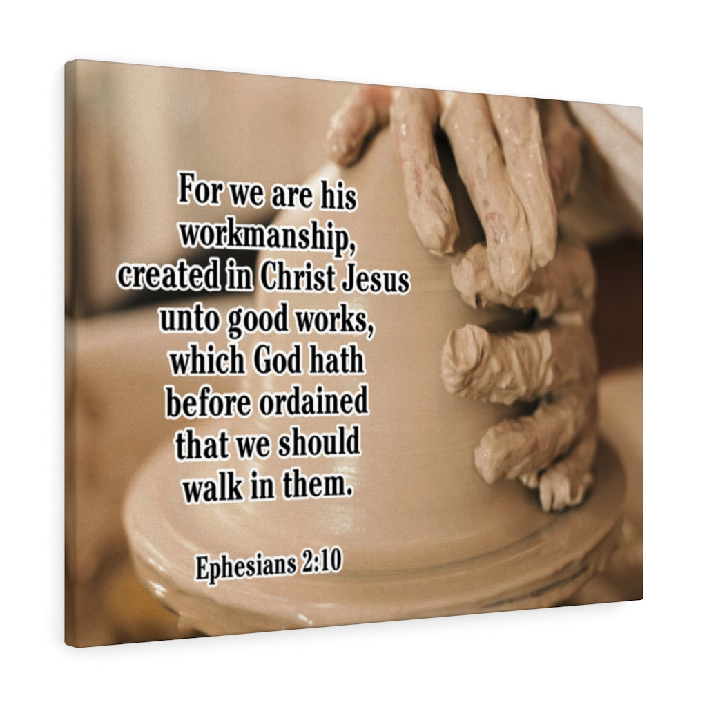 Scripture Walls We Are His Workmanship Ephesians 2:10 Scripture Bible Verse Canvas Christian Wall Art Ready to Hang Unframed-Express Your Love Gifts