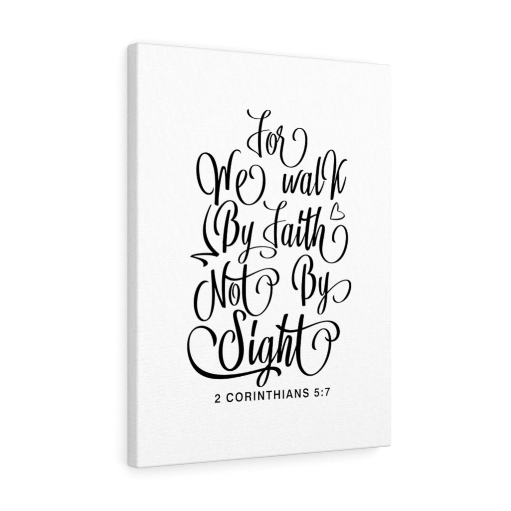 Scripture Walls We Walk By Faith 2 Corinthians 5:7 Bible Verse Canvas Christian Wall Art Ready to Hang Unframed-Express Your Love Gifts