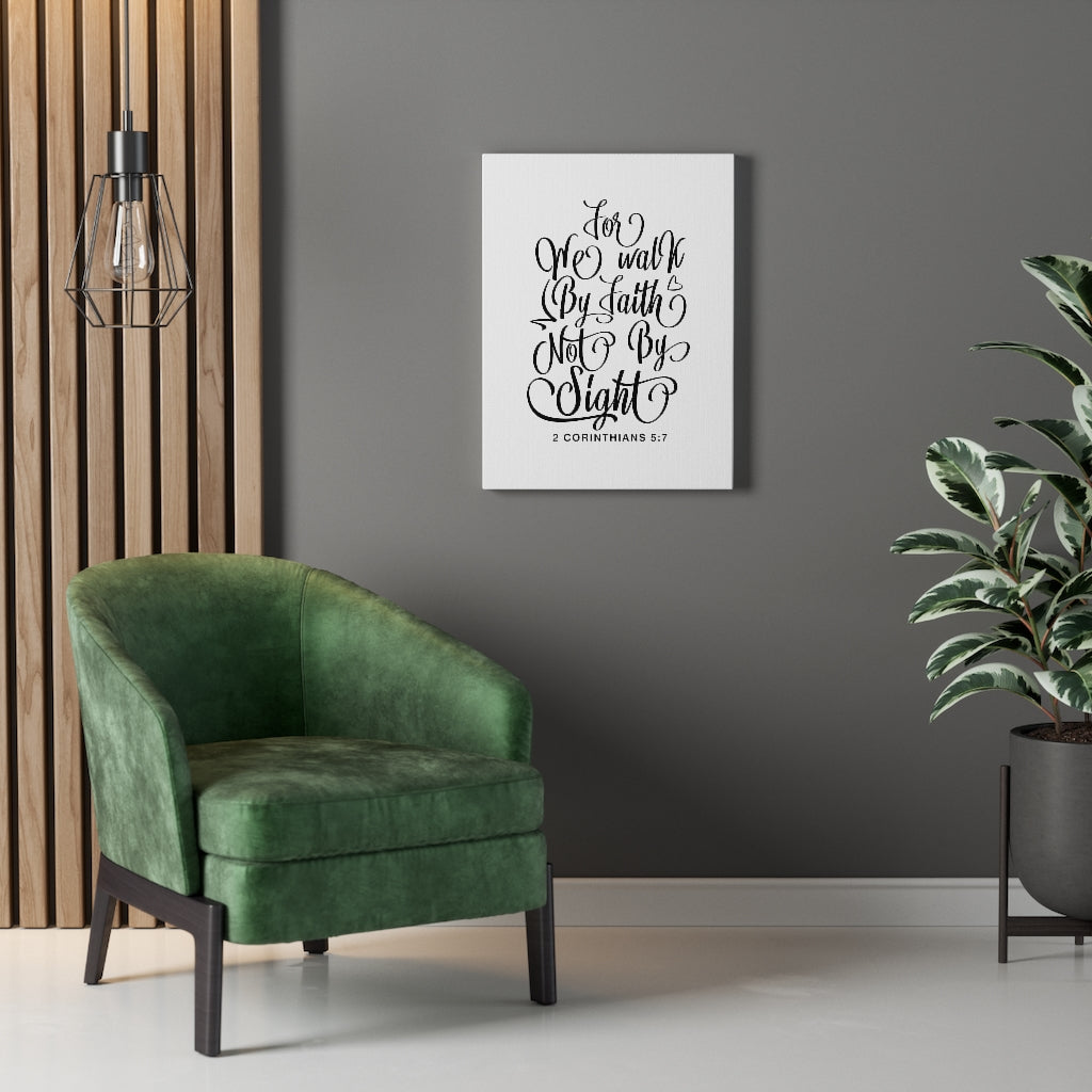 Scripture Walls We Walk By Faith 2 Corinthians 5:7 Bible Verse Canvas Christian Wall Art Ready to Hang Unframed-Express Your Love Gifts
