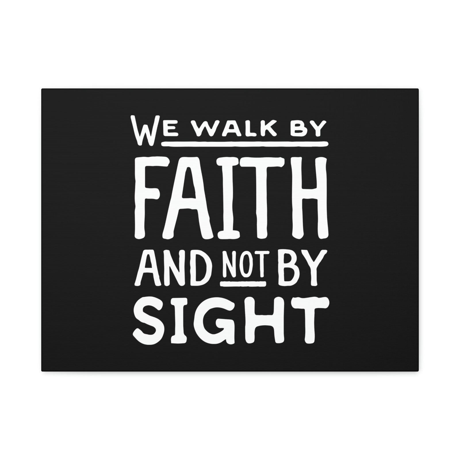 Scripture Walls We Walk By Faith 2 Corinthians 5:7 Underlined Black Christian Wall Art Bible Verse Print Ready to Hang Unframed-Express Your Love Gifts
