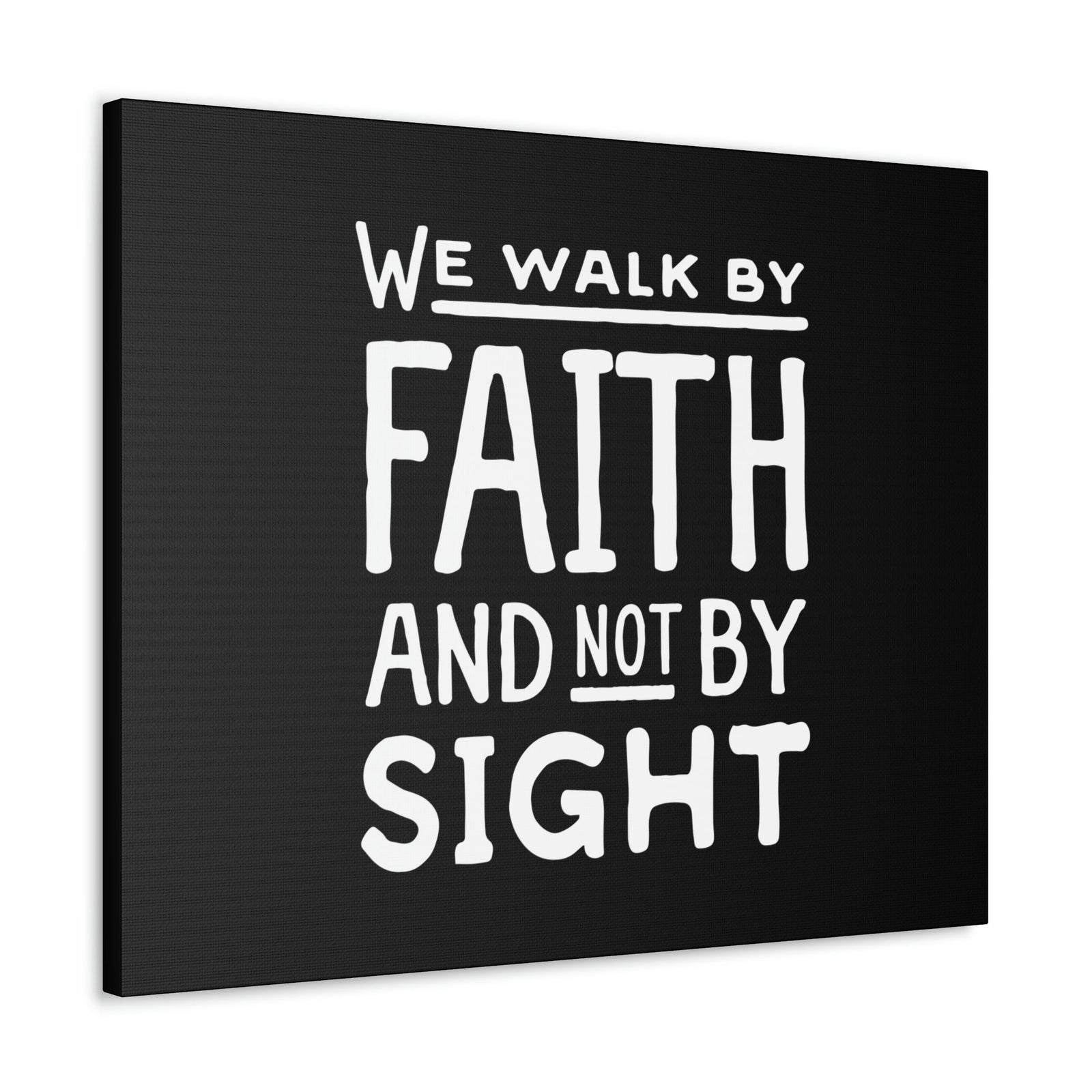 Scripture Walls We Walk By Faith 2 Corinthians 5:7 Underlined Black Christian Wall Art Bible Verse Print Ready to Hang Unframed-Express Your Love Gifts
