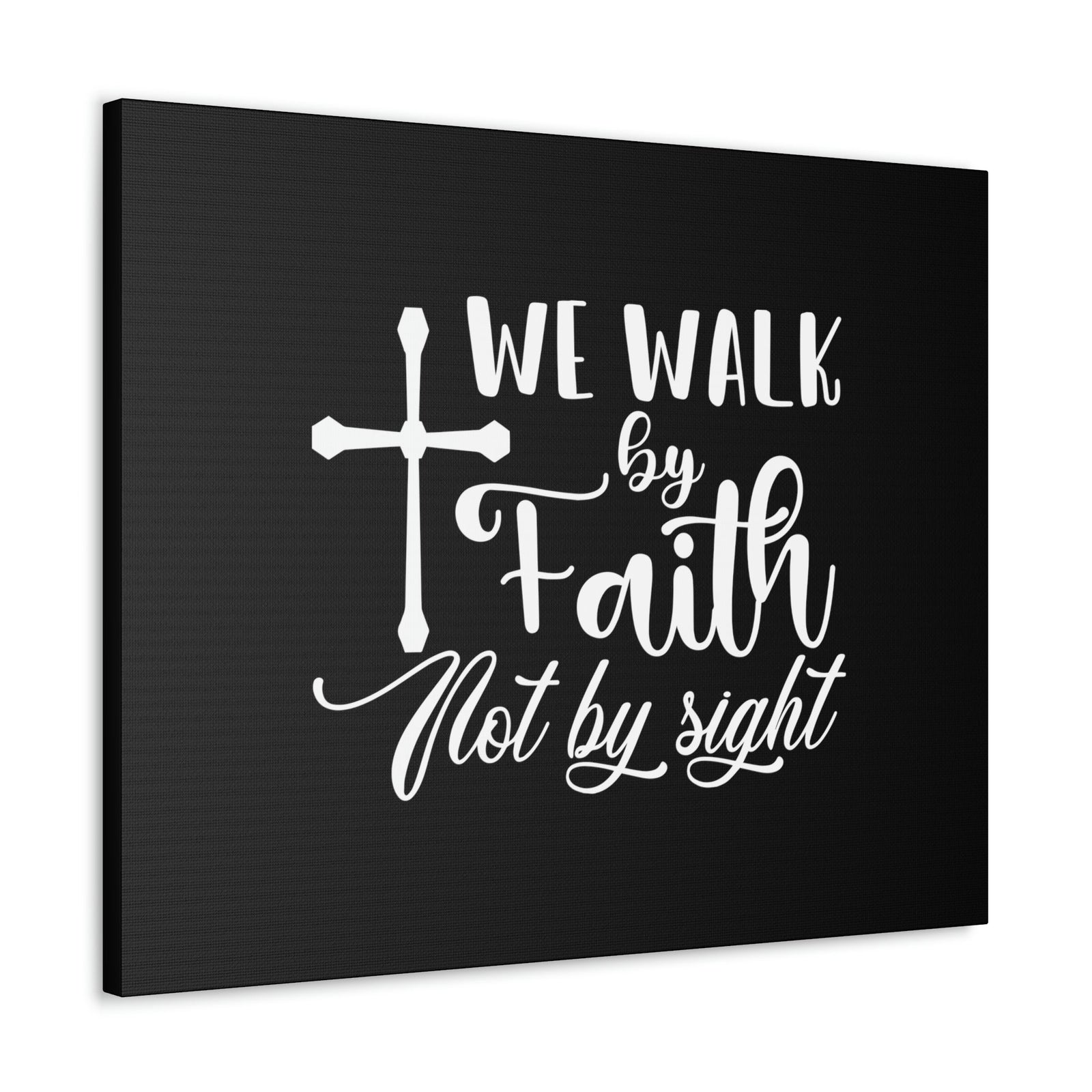 Scripture Walls We Walk By Faith Not By Sight 2 Corinthians 5:7 White Cross Christian Wall Art Bible Verse Print Ready to Hang Unframed-Express Your Love Gifts