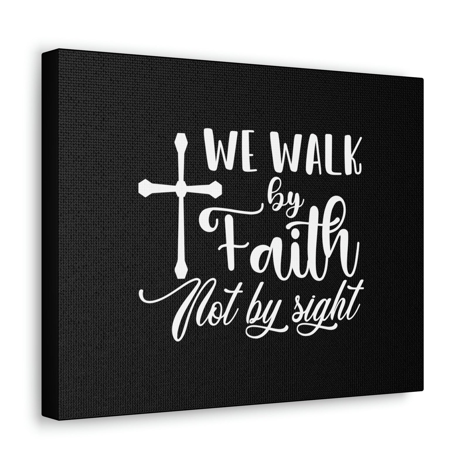 Scripture Walls We Walk By Faith Not By Sight 2 Corinthians 5:7 White Cross Christian Wall Art Bible Verse Print Ready to Hang Unframed-Express Your Love Gifts
