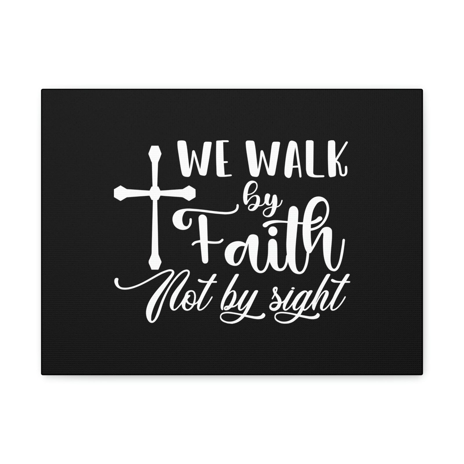 Scripture Walls We Walk By Faith Not By Sight 2 Corinthians 5:7 White Cross Christian Wall Art Bible Verse Print Ready to Hang Unframed-Express Your Love Gifts
