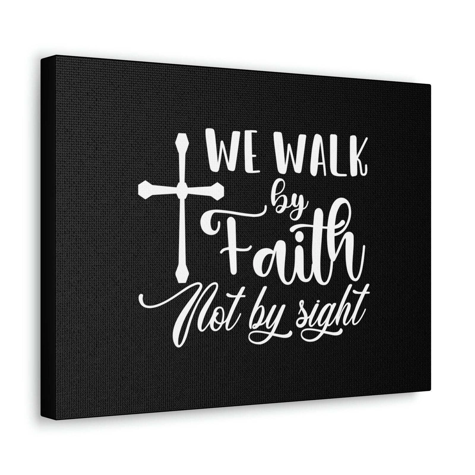 Scripture Walls We Walk By Faith Not By Sight 2 Corinthians 5:7 White Cross Christian Wall Art Bible Verse Print Ready to Hang Unframed-Express Your Love Gifts