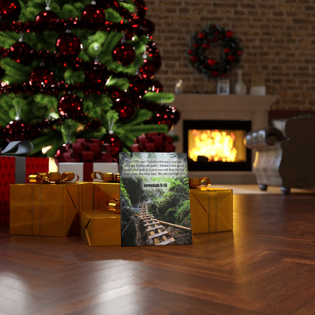 Scripture Walls We Will Not Walk In It Jeremiah 6:16 Bible Verse Canvas Christian Wall Art Ready to Hang Unframed-Express Your Love Gifts