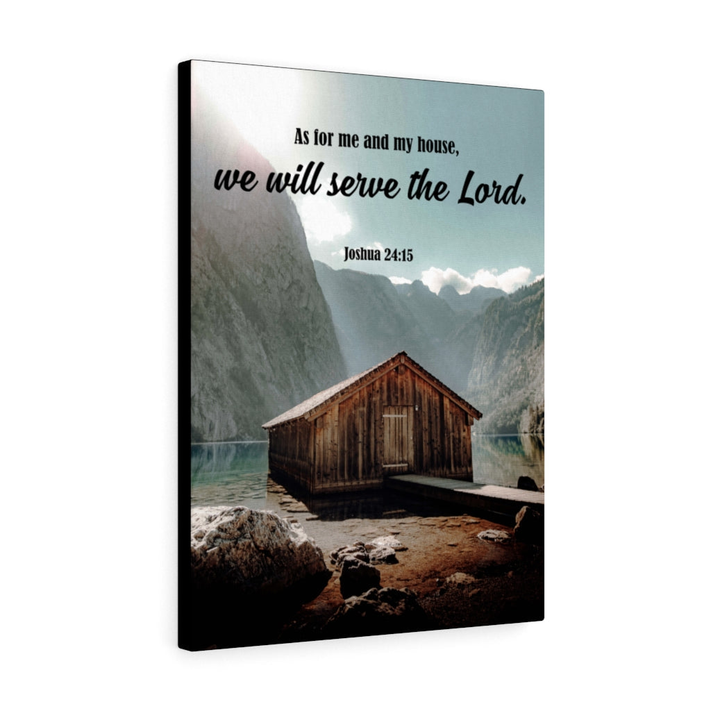 Scripture Walls We Will Serve the Lord Joshua 24:15 Bible Verse Canvas Christian Wall Art Ready to Hang Unframed-Express Your Love Gifts