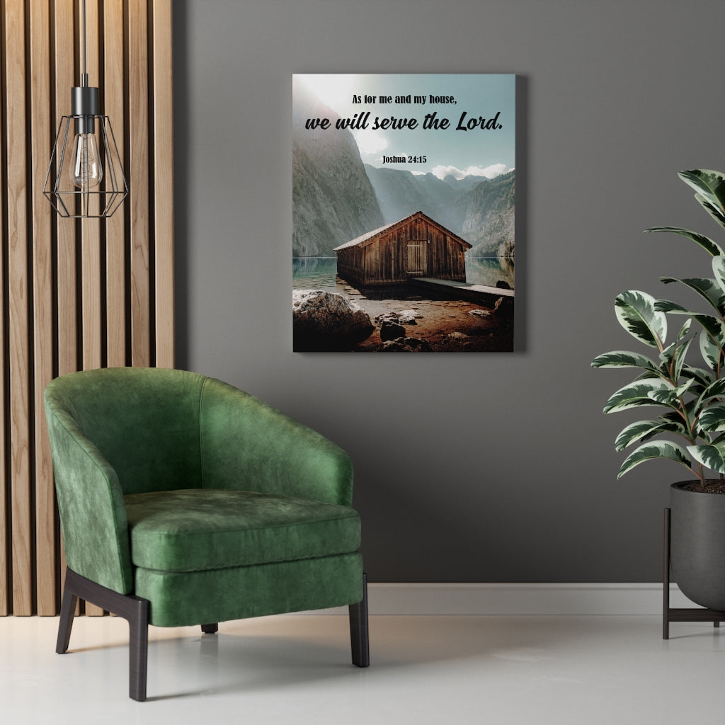 Scripture Walls We Will Serve the Lord Joshua 24:15 Bible Verse Canvas Christian Wall Art Ready to Hang Unframed-Express Your Love Gifts