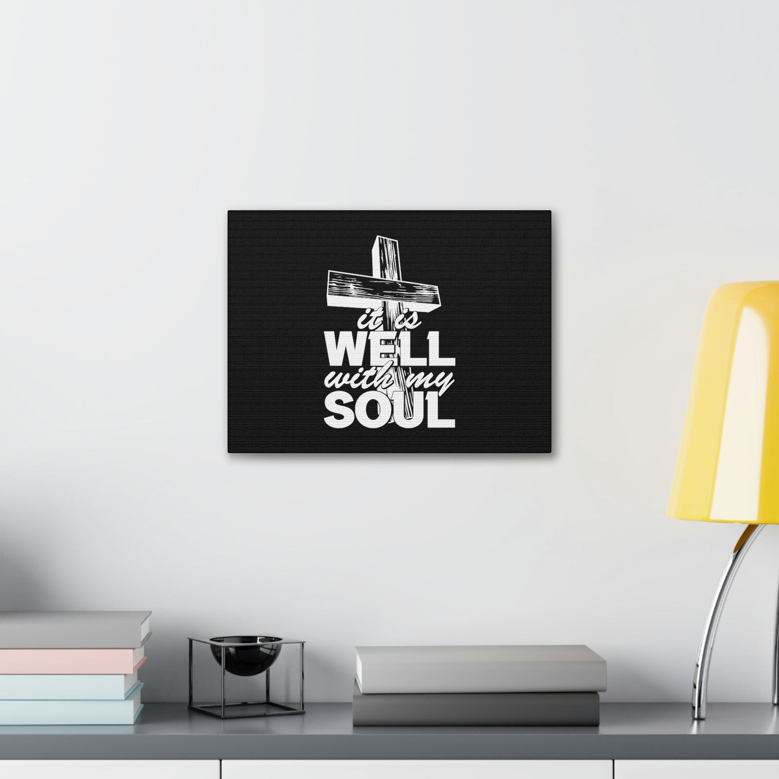 Scripture Walls Well With My Soul Psalm 42:7 Cross Christian Wall Art Bible Verse Print Ready to Hang Unframed-Express Your Love Gifts