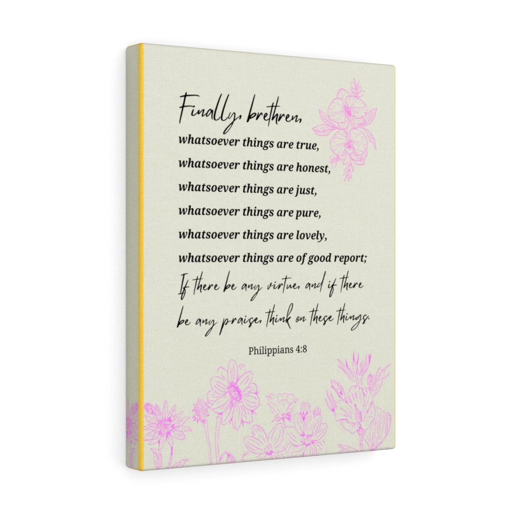 Scripture Walls Whatsoever Things Are Philippians 4:8 Bible Verse Canvas Christian Wall Art Ready to Hang Unframed-Express Your Love Gifts