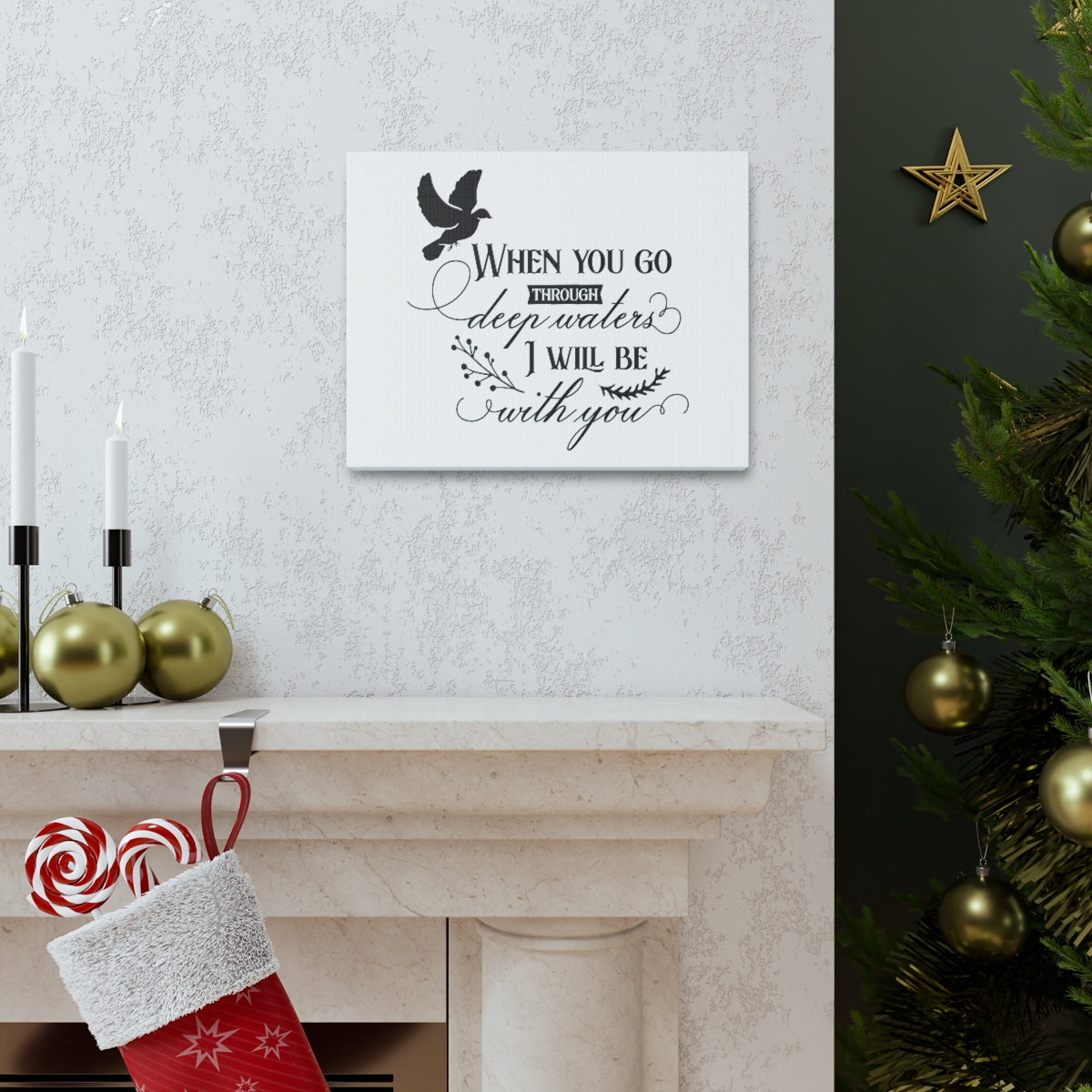 Scripture Walls When You Go Isaiah 43:2 Christian Wall Art Print Ready to Hang Unframed-Express Your Love Gifts