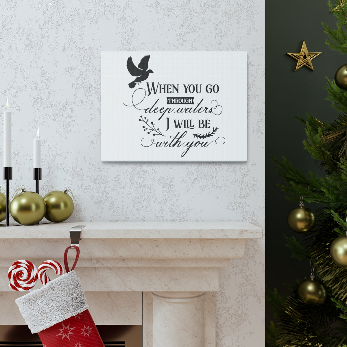 Scripture Walls When You Go Isaiah 43:2 Christian Wall Art Print Ready to Hang Unframed-Express Your Love Gifts