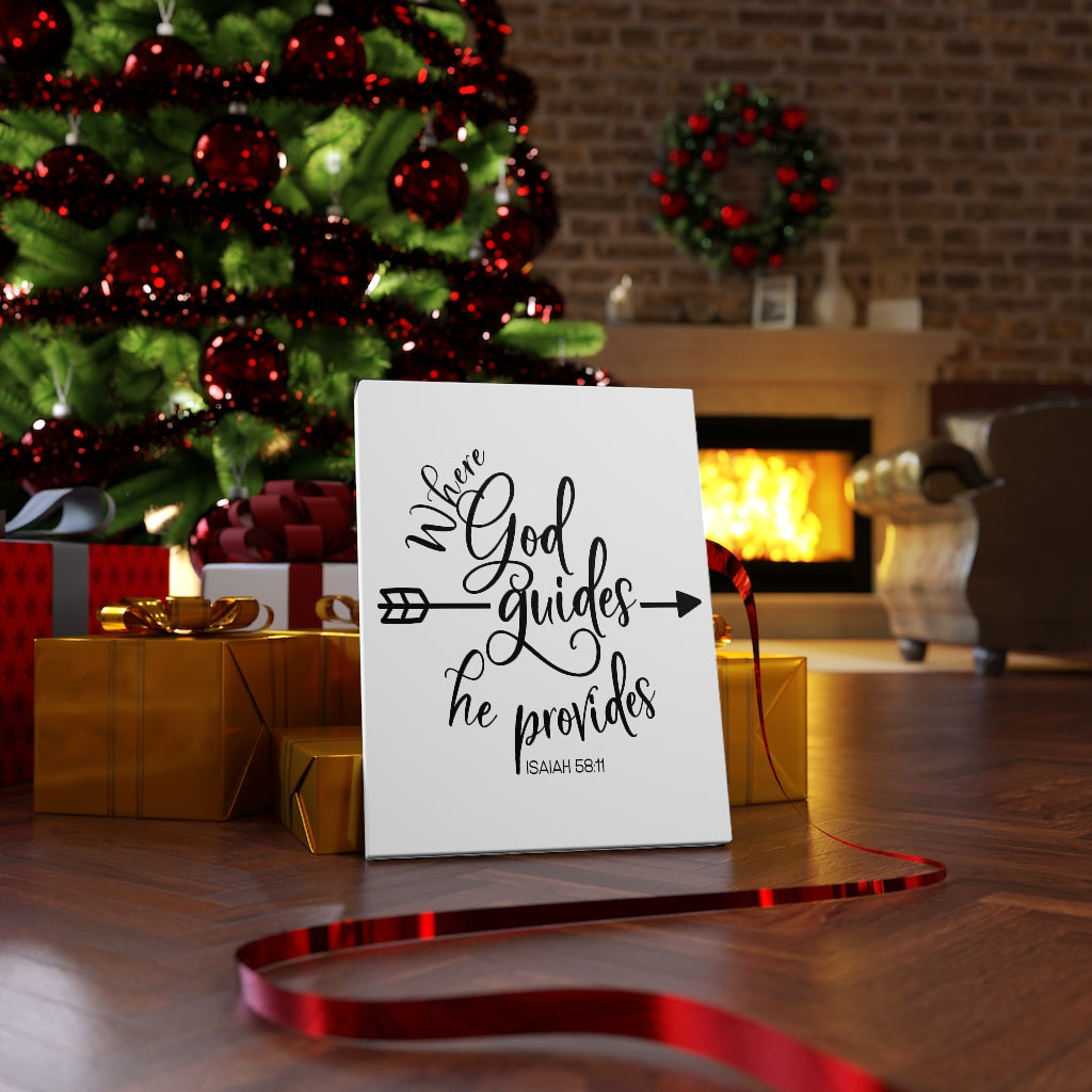 Scripture Walls Where God Guides Isaiah 58:11 Bible Verse Canvas Christian Wall Art Ready to Hang Unframed-Express Your Love Gifts