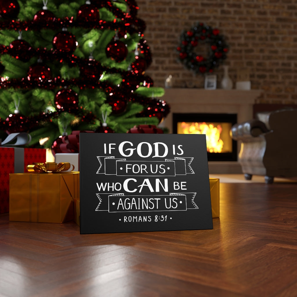 Scripture Walls Who Can Be Against Us Romans 8:31 Bible Verse Canvas Christian Wall Art Ready to Hang Unframed-Express Your Love Gifts