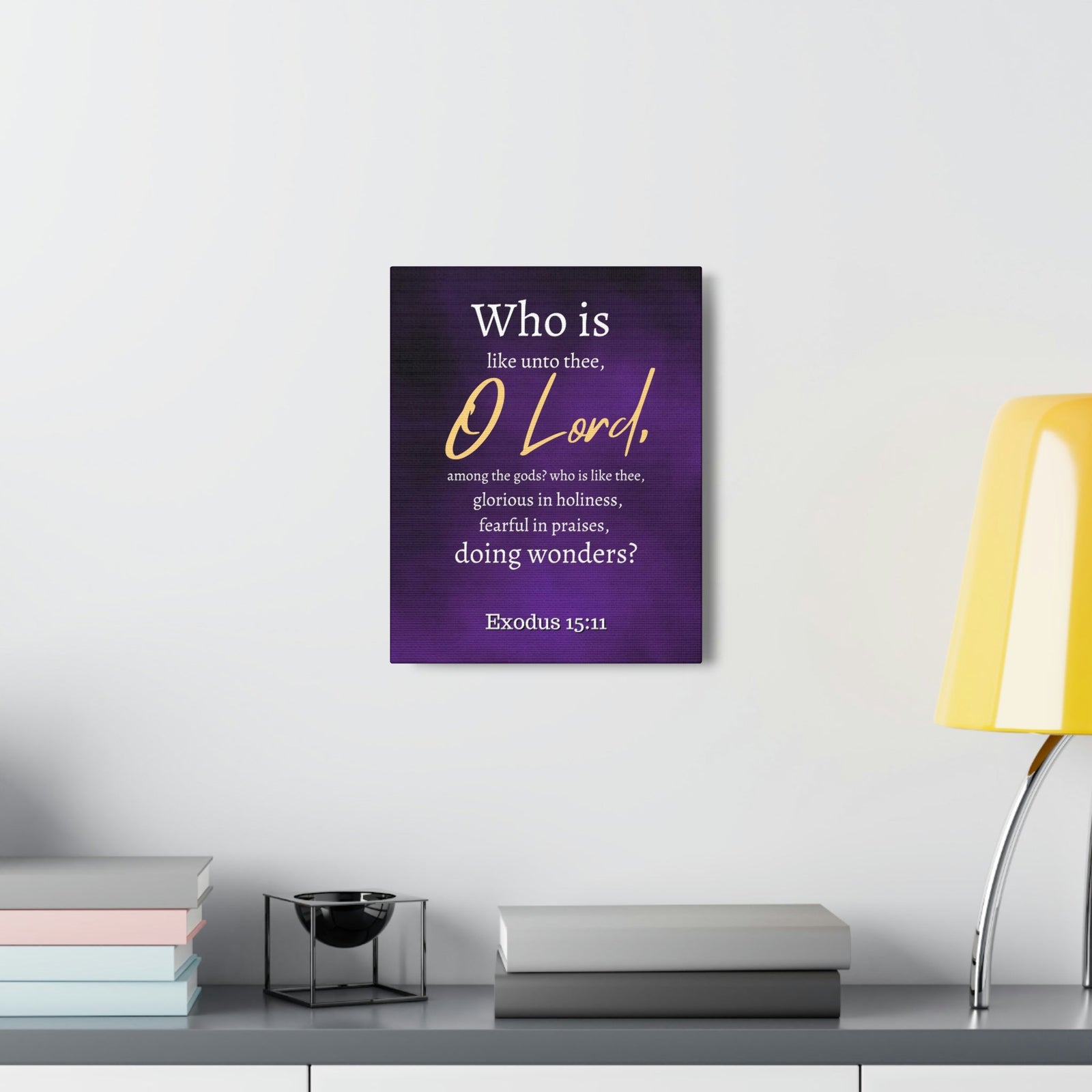 Scripture Walls Who Is Like You Lord? Exodus 15:12 Bible Verse Canvas Christian Wall Art Ready to Hang Unframed-Express Your Love Gifts