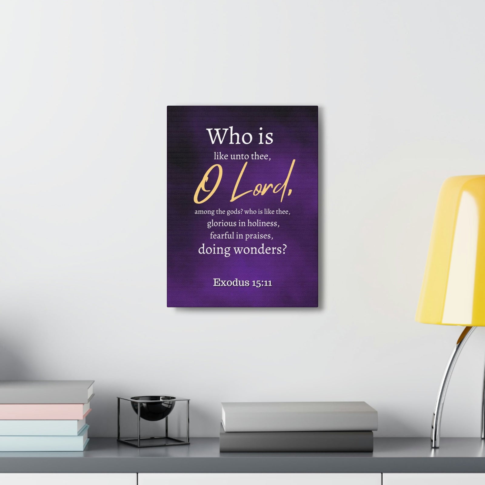 Scripture Walls Who Is Like You Lord? Exodus 15:12 Bible Verse Canvas Christian Wall Art Ready to Hang Unframed-Express Your Love Gifts