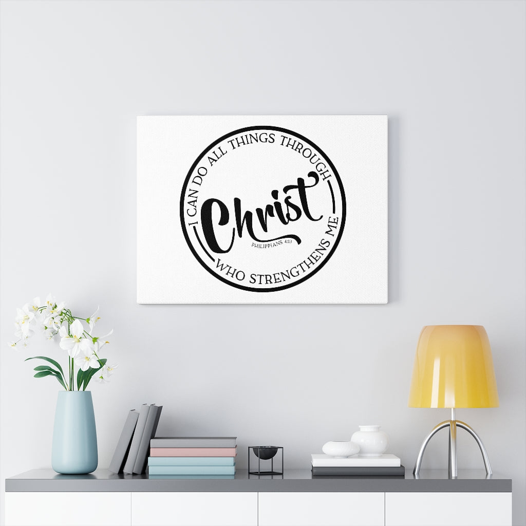 Scripture Walls Who Strengthens Me Philippians 4:13 Bible Verse Canvas Christian Wall Art Ready to Hang Unframed-Express Your Love Gifts