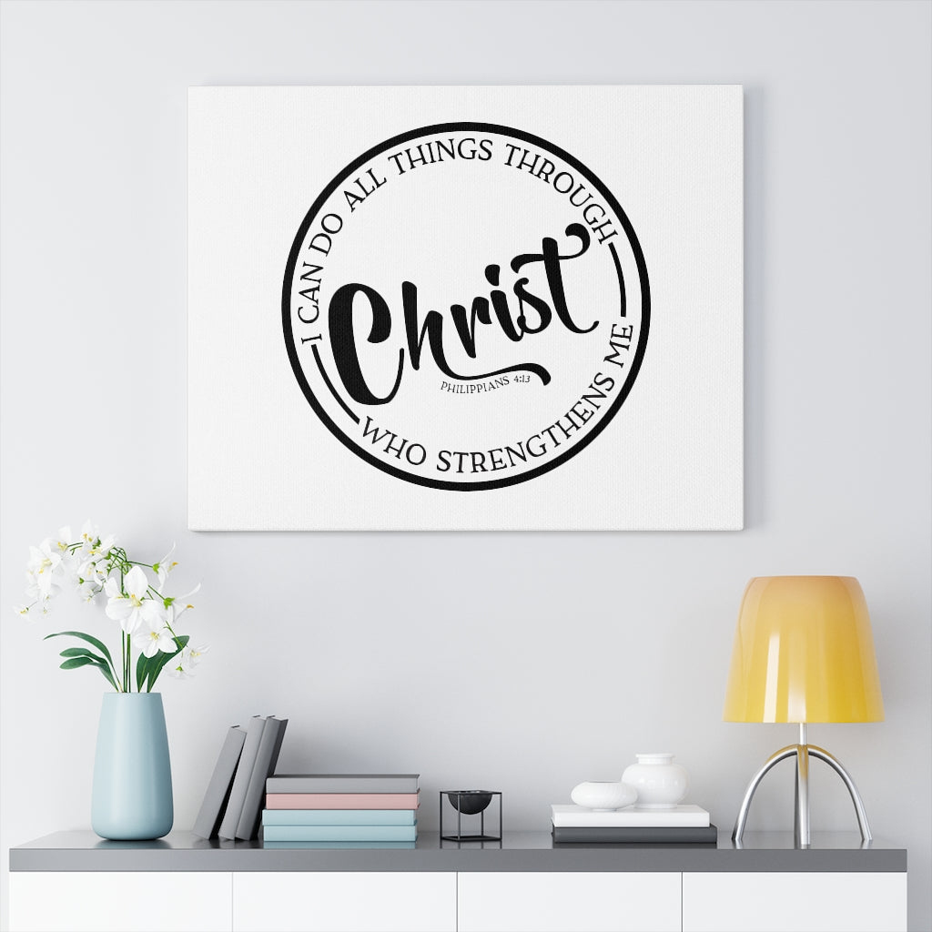 Scripture Walls Who Strengthens Me Philippians 4:13 Bible Verse Canvas Christian Wall Art Ready to Hang Unframed-Express Your Love Gifts