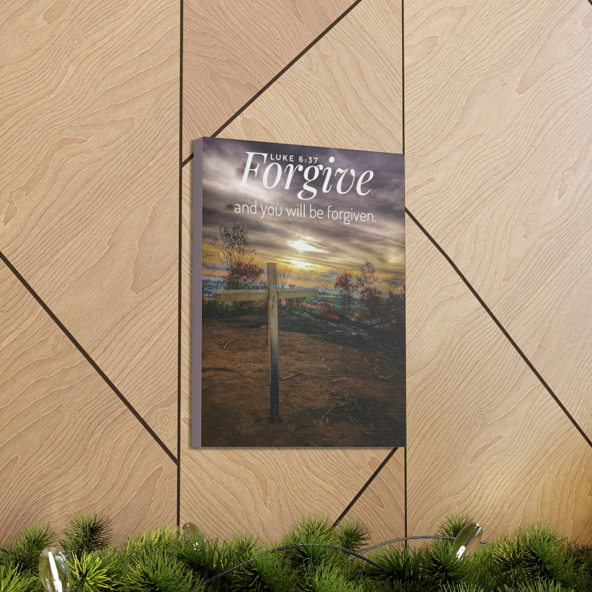 Scripture Walls Will Be Forgiven Luke 6:37 Bible Verse Canvas Christian Wall Art Bible Verse Print Ready To Hang Unframed-Express Your Love Gifts